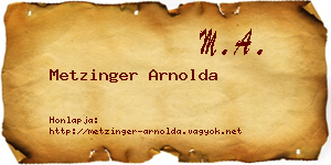Metzinger Arnolda névjegykártya
